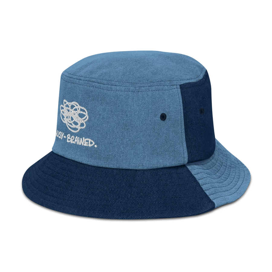 BUSY-BRAINED (white) embroidered denim bucket hat product image (11)