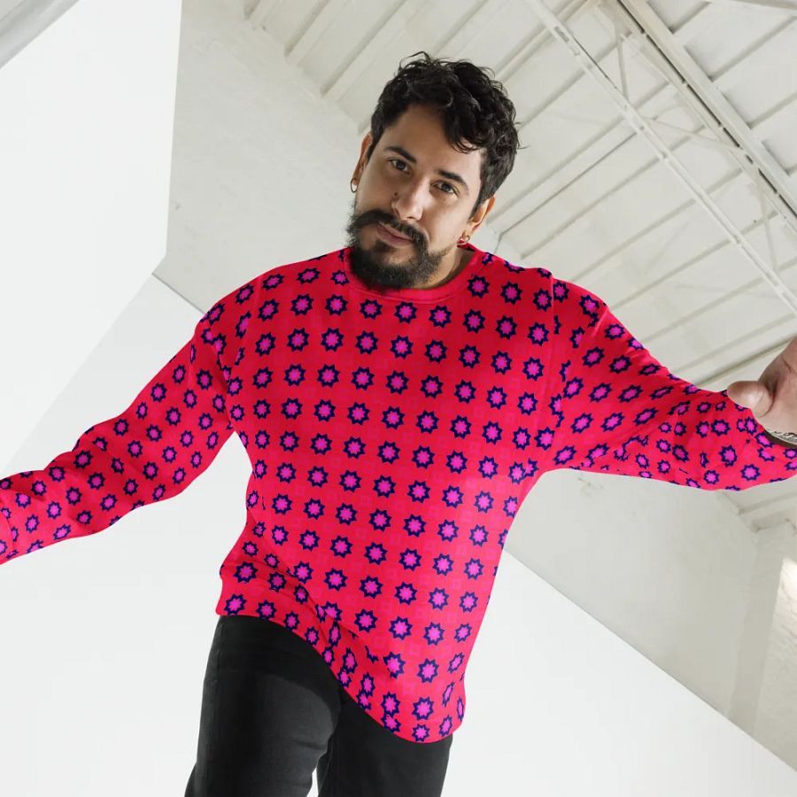 Abstract Red Unisex All Over Print Sweatshirt product image (5)