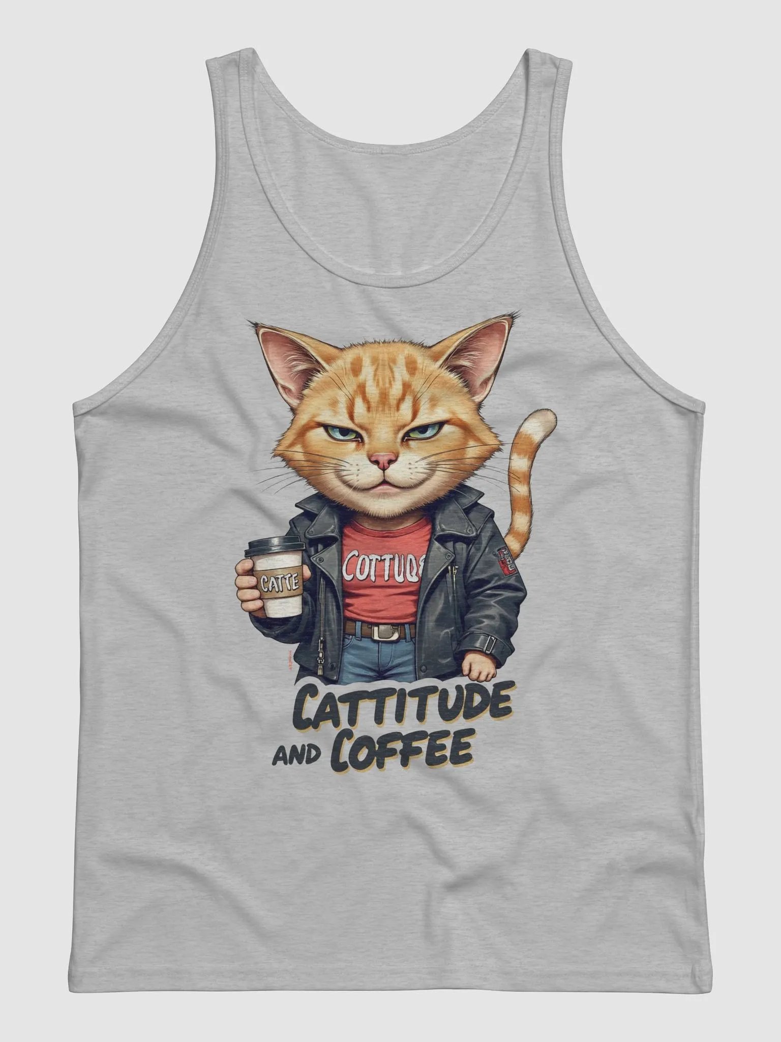 Cattitude and Coffee Illustrated Tank product image (1)
