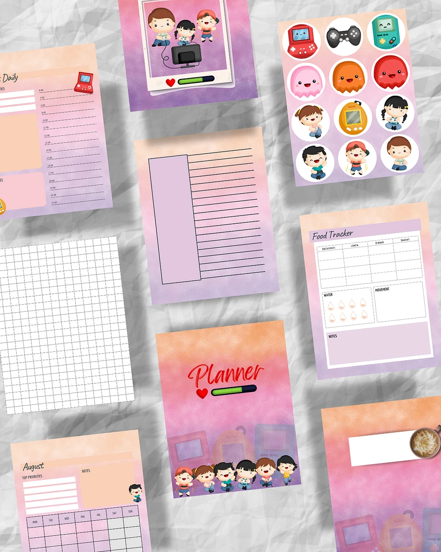 Cute Gaming Themed Perpetual Planner Printable Version product image (3)