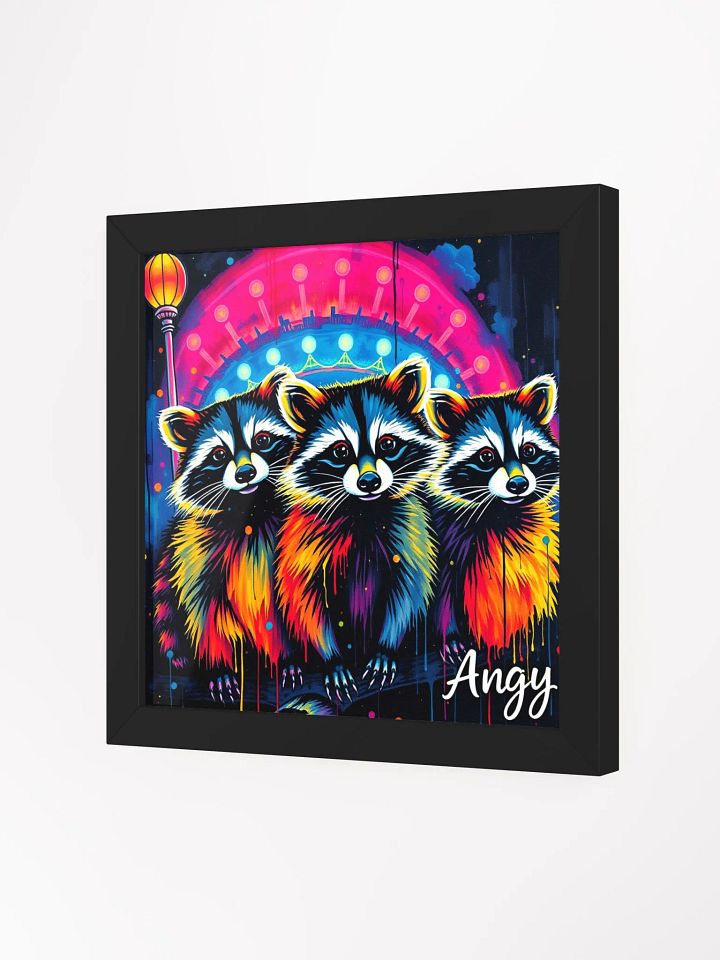 baby Neon Raccoons aka city kitties Carnival Dreams Framed Poster product image (9)