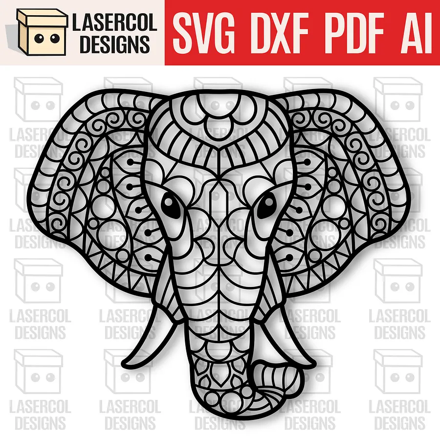 Elephant Mandala - Laser Cut Files product image (1)