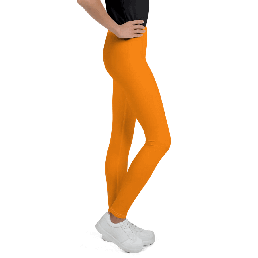 Youth Plain Color Orange Leggings product image (4)
