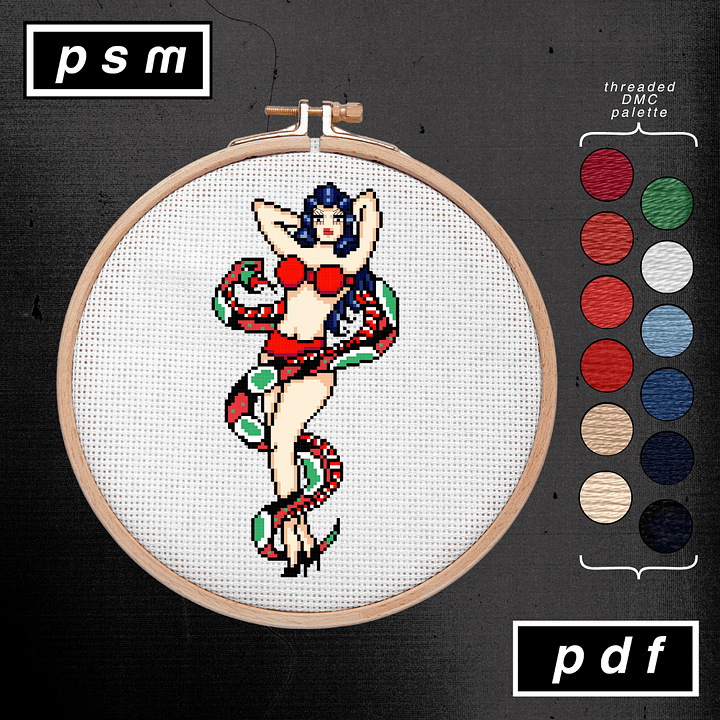 Bert Grimm Snake Pin Up Girl Pattern product image (1)