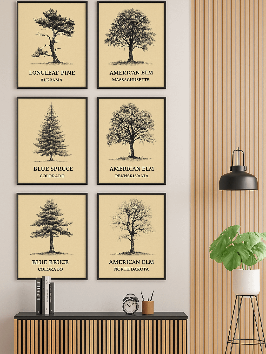 U.S 50 State Tree Wall Art Poster Bundle product image (2)