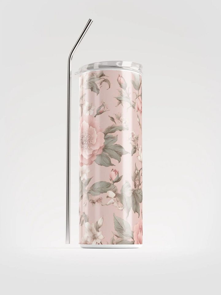 Charming Vintage Pink Coquette Tumbler: Sustainable Stainless Steel with Straw product image (1)