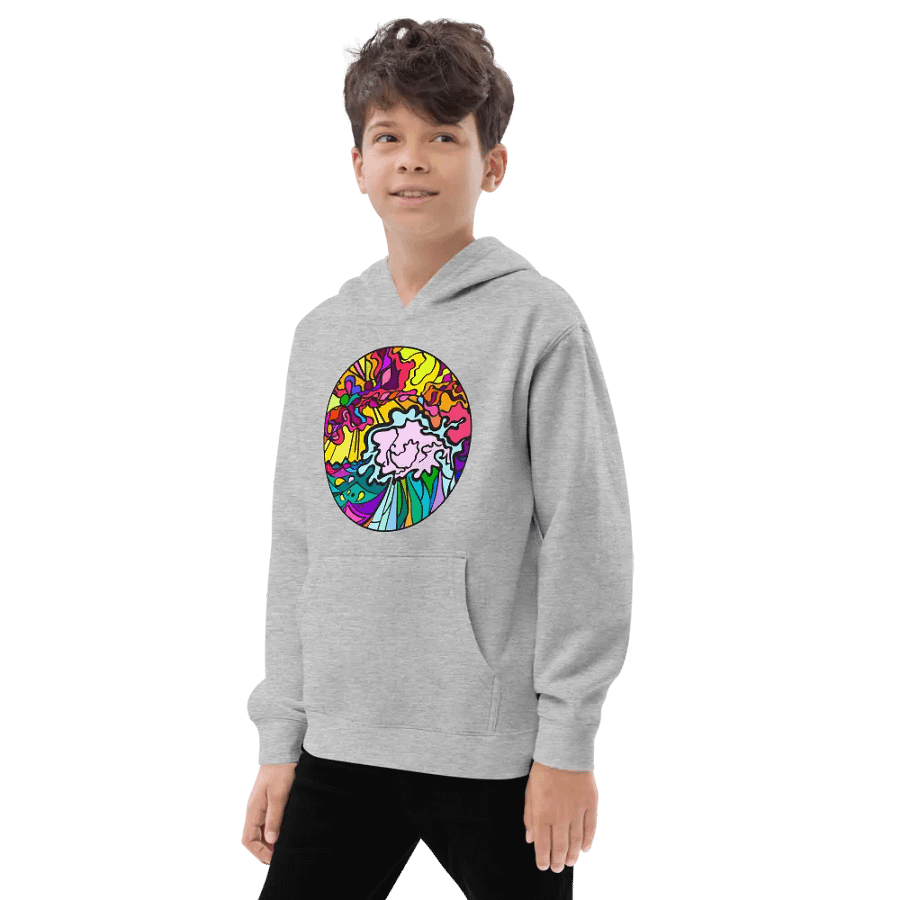 Vibrant Mosaic Youth Fleece - Wave at Sunset product image (9)