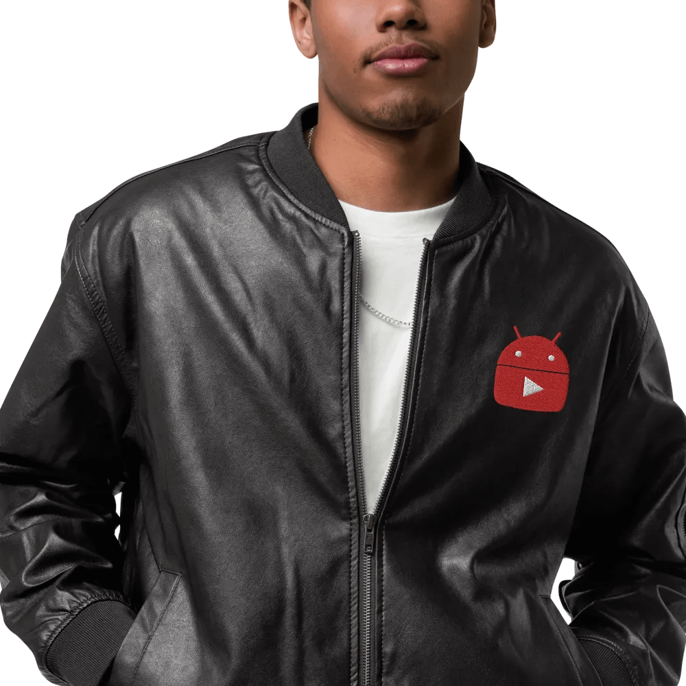 Tech Guy Logo Faux Leather Jacket product image (7)