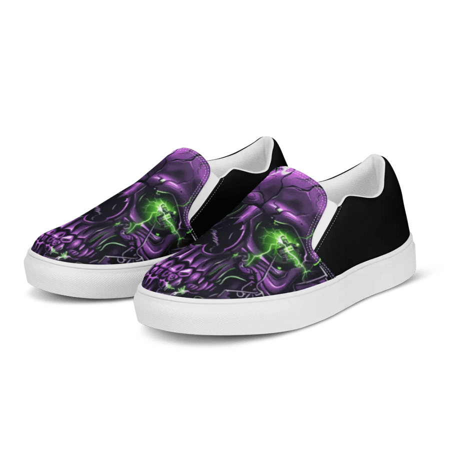 Unhinged Misfits Men’s Skull Canvas Slip-Ons product image (3)