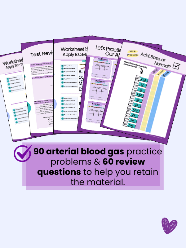 ABG Interpretation: Notes, Mnemonics, & Workbook by Nurse Sarah (Digital) product image (3)