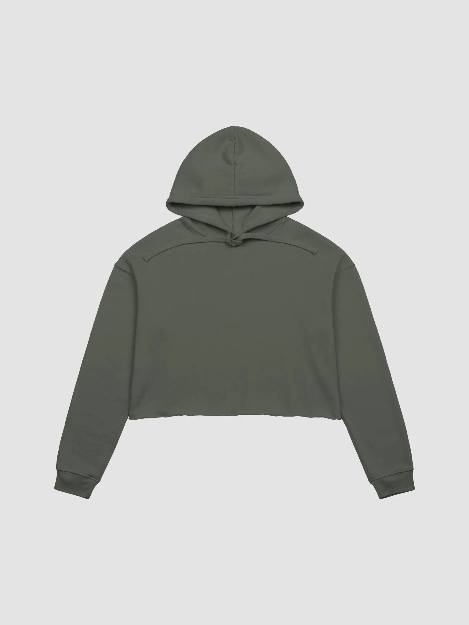 Plain Color Military Green Crop Hoodie product image (7)