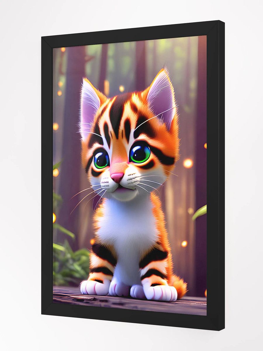 Adorable Orange, Black & White Kitten with Big Blue & Green Eyes in Firefly Forest product image (10)