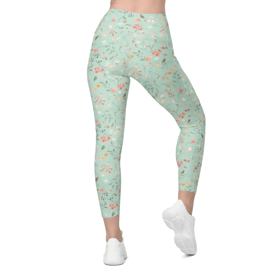 Floral Bliss Crossover Leggings with Pockets product image (2)
