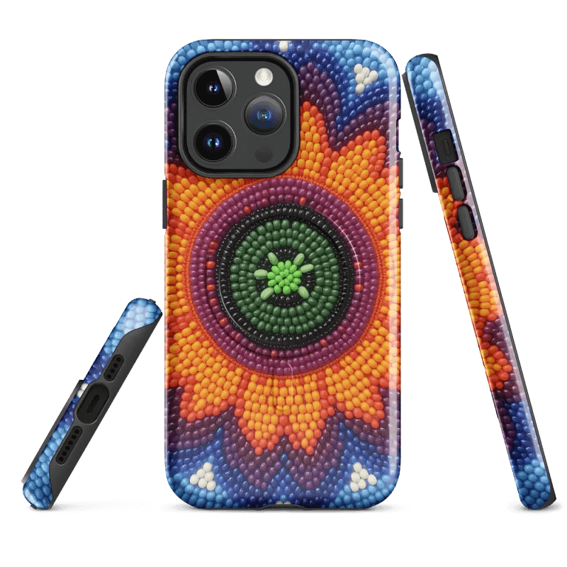 Faux-Beaded Orange Flower iPhone® MagSafe® Case