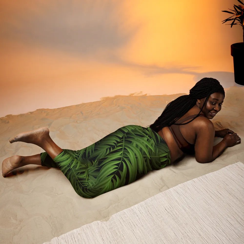 Tropical Palm Allure Capri Leggings product image (9)