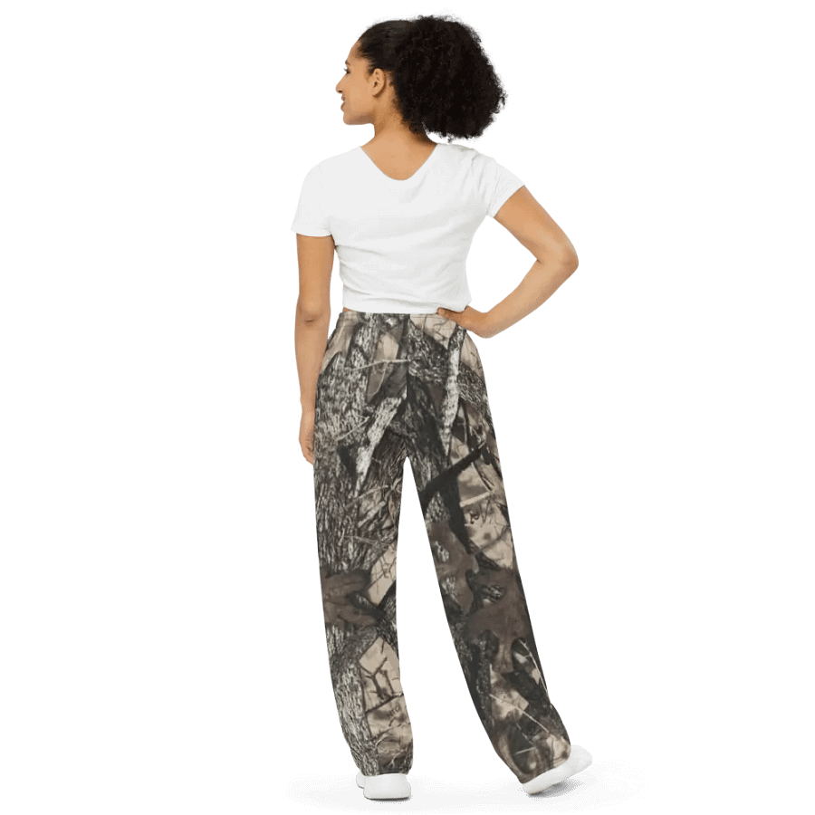 Forest Camo Unisex Wide-Leg Pants product image (4)