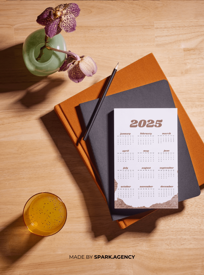 Vintage Printable Monthly 2025 Calendar Poster product image (2)