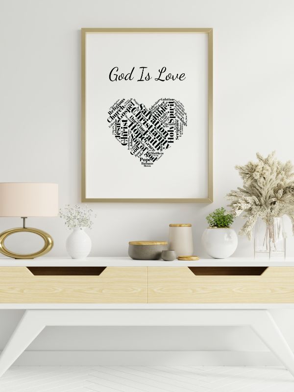 Printable Christian Wall Art – "God is Love" Heart Design product image (5)