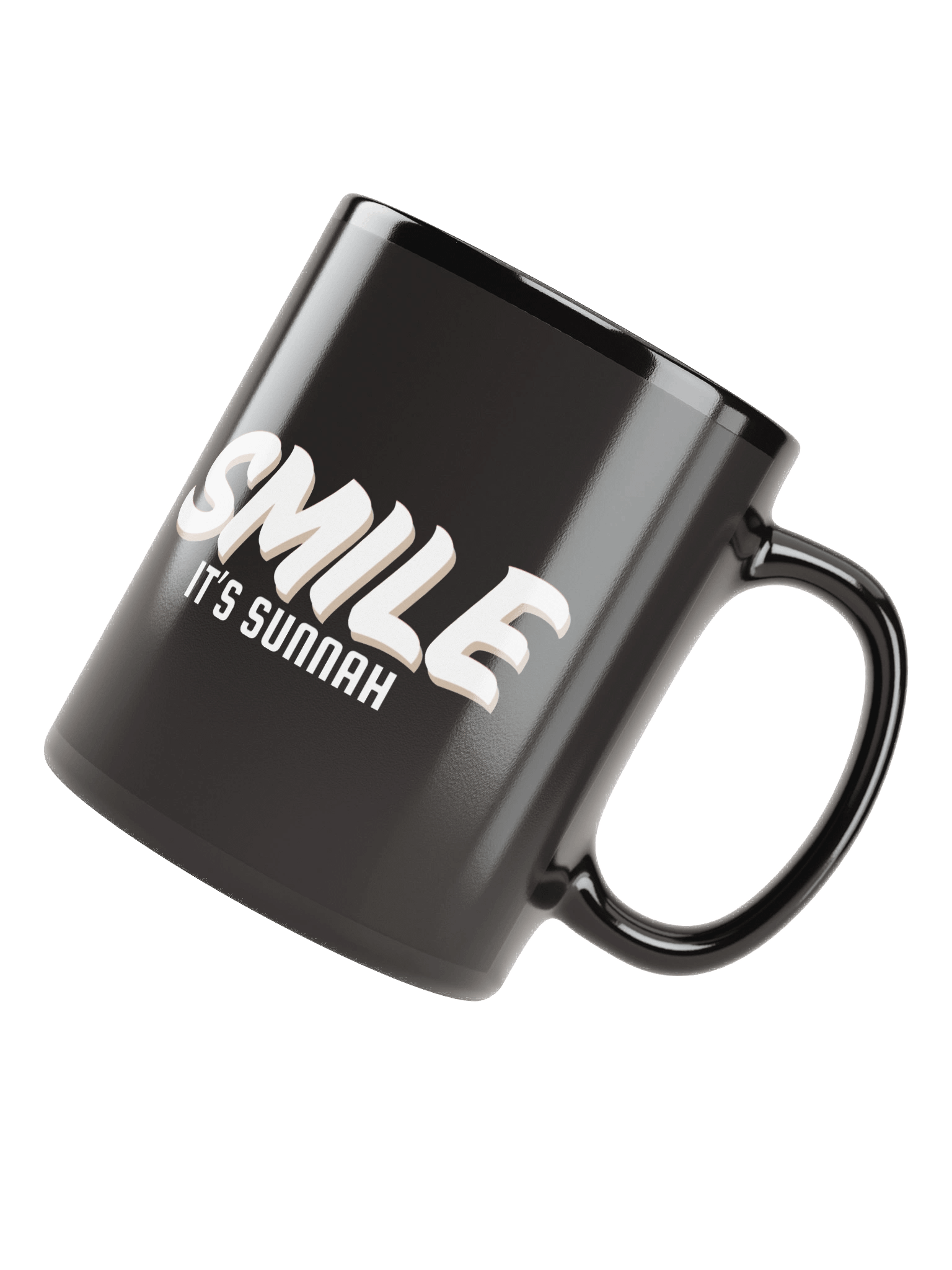 Black "Smile It's Sunnah" Mug in White product image (2)