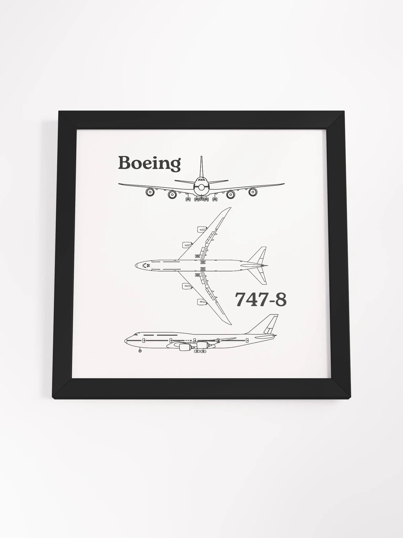 Boeing 747-8 Blueprint Framed Poster product image (4)