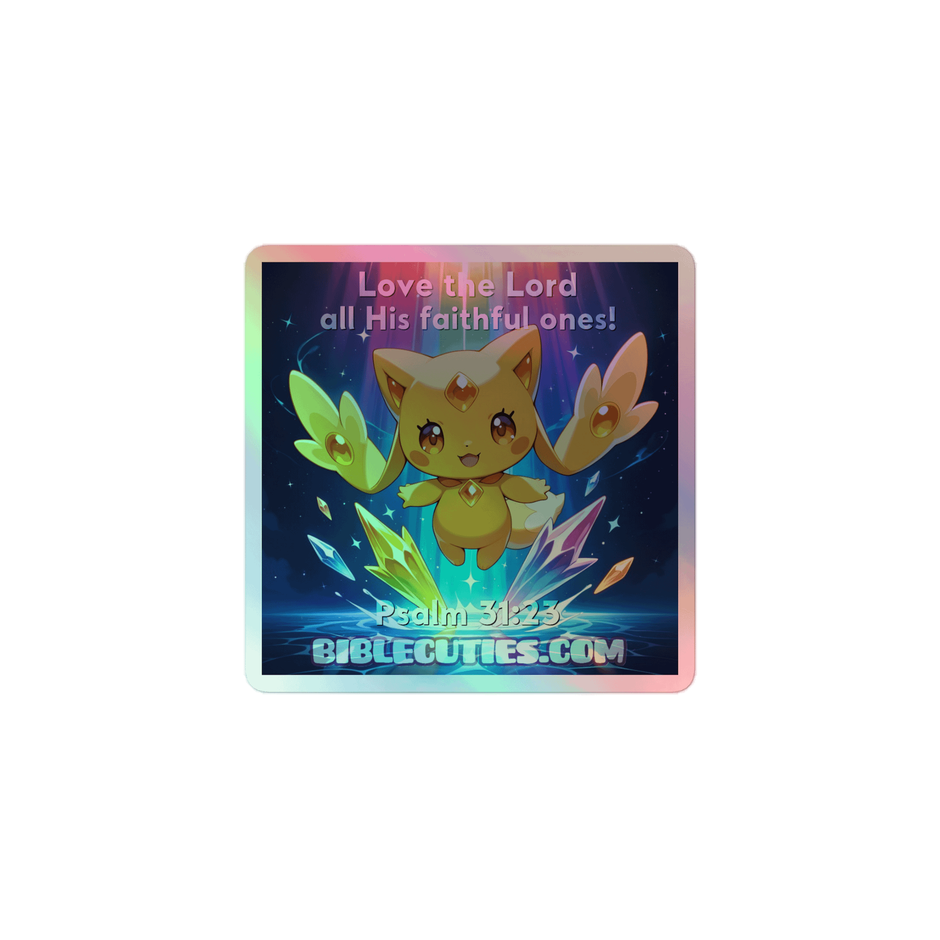 Bible Cuties Helen - Love the Lord all His faithful ones! Holographic Sticker product image (1)