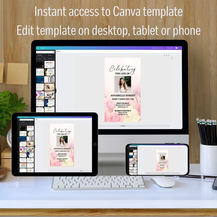 Rose Garden Evite Canva Template product image (2)