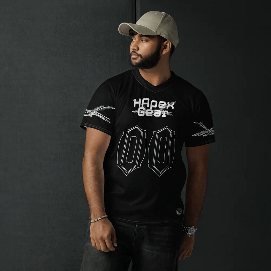Capital SYNC - Black - Recycled Unisex Sports Jersey - White HApex Gear Black Logo product image (6)