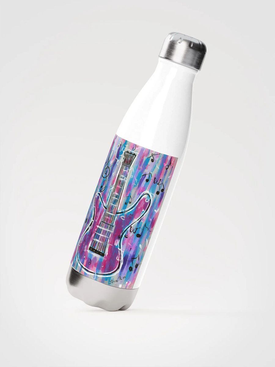 My guitar (art by Dina R.) - acrylic painting picture - Stainless Steel Water Bottle product image (2)