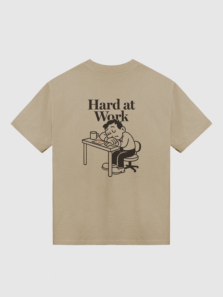 Hard at Work Oversized T-Shirt (Khaki) product image (2)