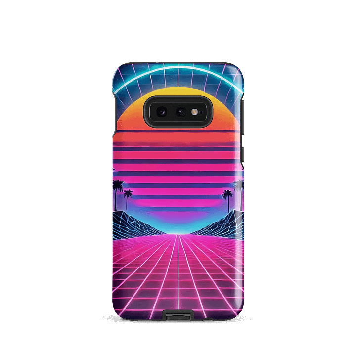 Retro Neon Sunset Samsung Tough Case - Synthwave Dreamscape Design product image (2)