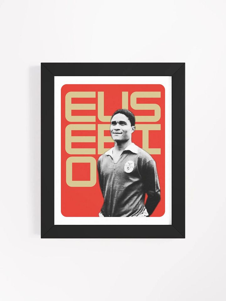 Eusébio BW Portugal Name Art Framed Print product image (2)