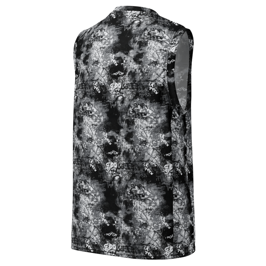 Black and White Graffiti | Recycled Unisex Basketball Jersey product image (7)