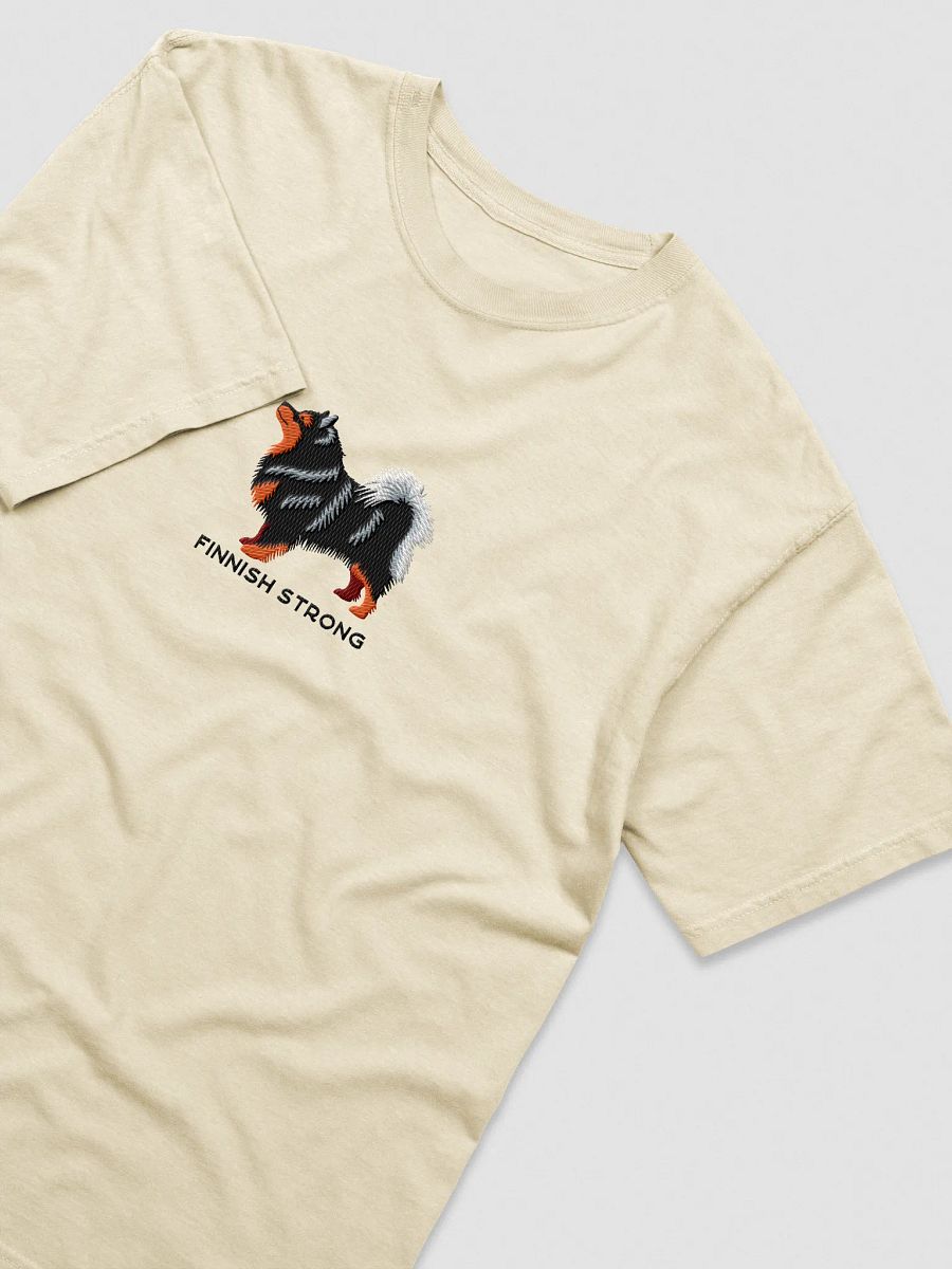 Finnish Strong T-Shirt(Embroidered) of a Finnish Lapphund(Black & Tan) product image (3)