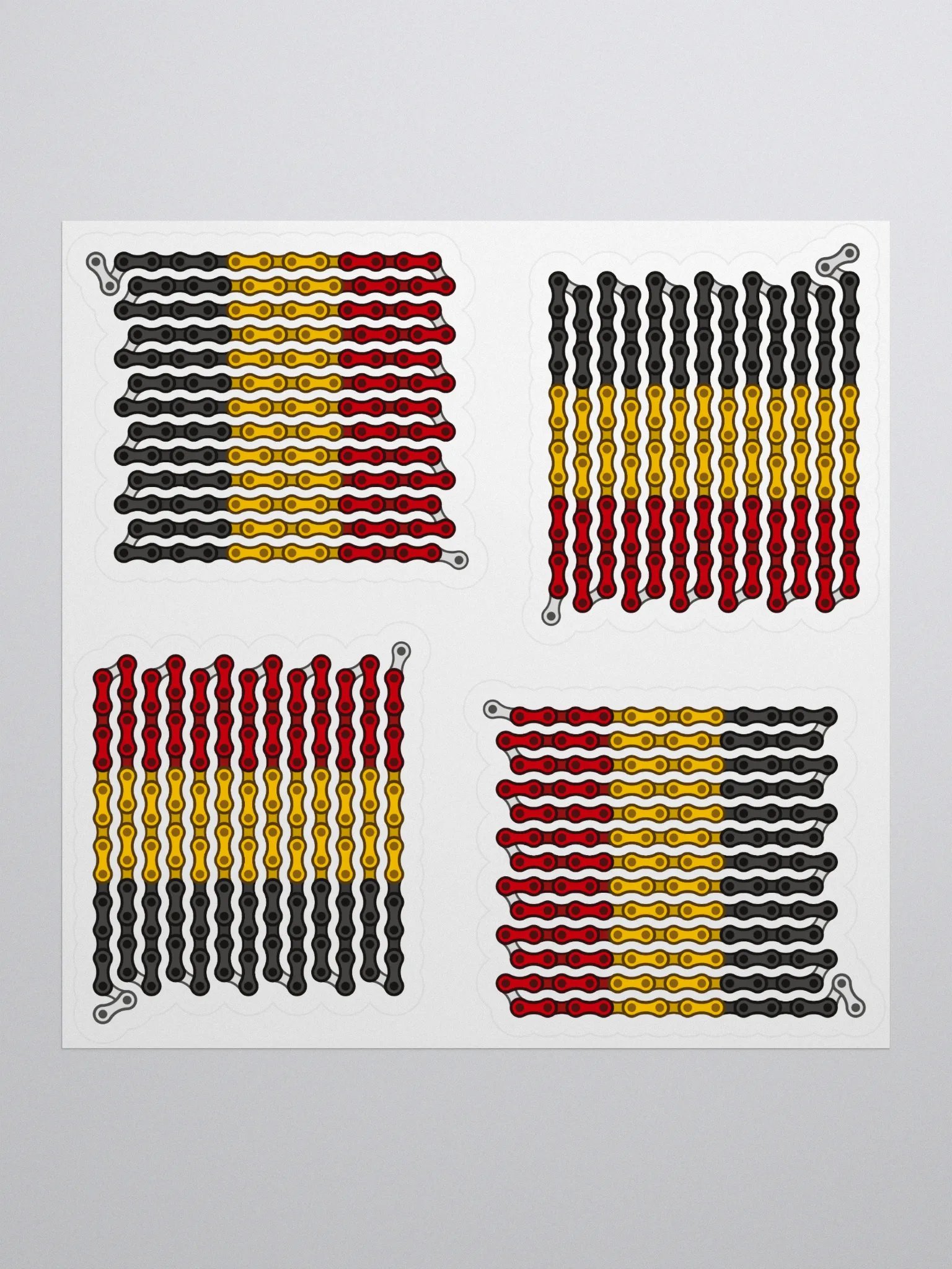 Belgium Bike Chain Flag Sticker 4 Pack product image (1)