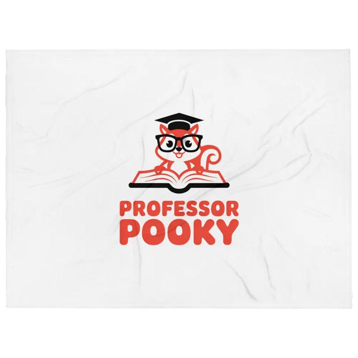 Ultra soft and plushy blanket: Professor Pooky, Red and Black with Book and Grad Cap product image (1)