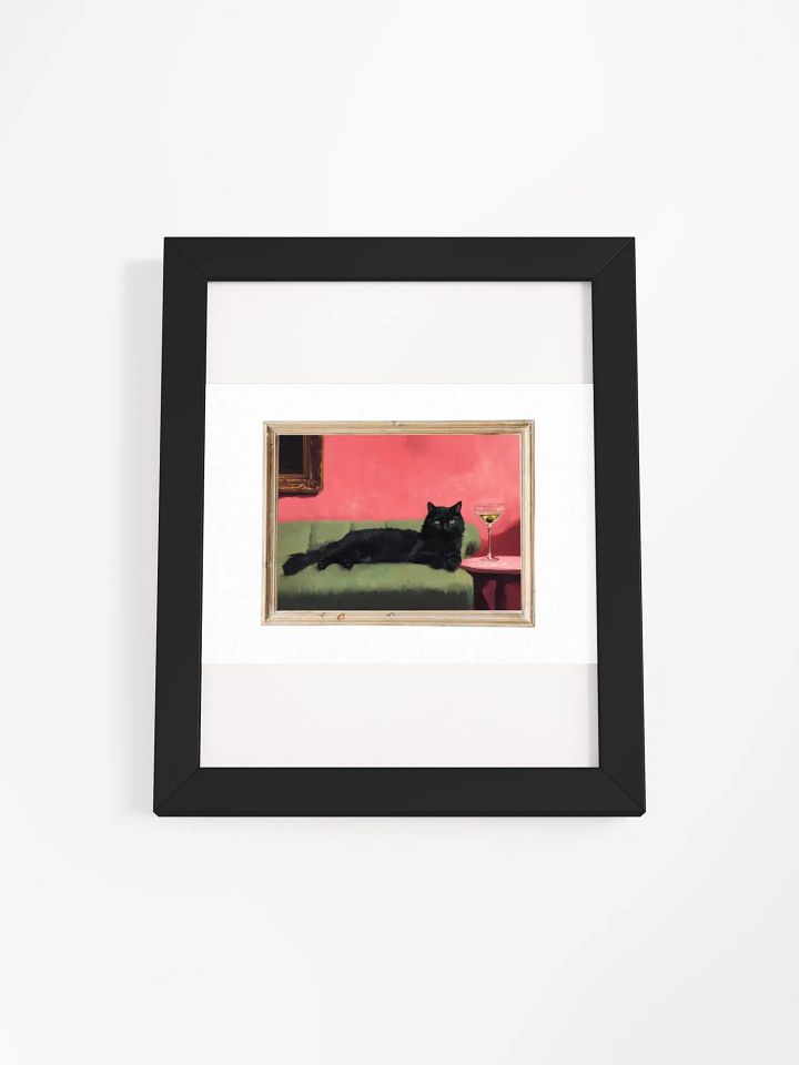 BLACK CAT ON COUCH NEXT TO MARTINI product image (1)