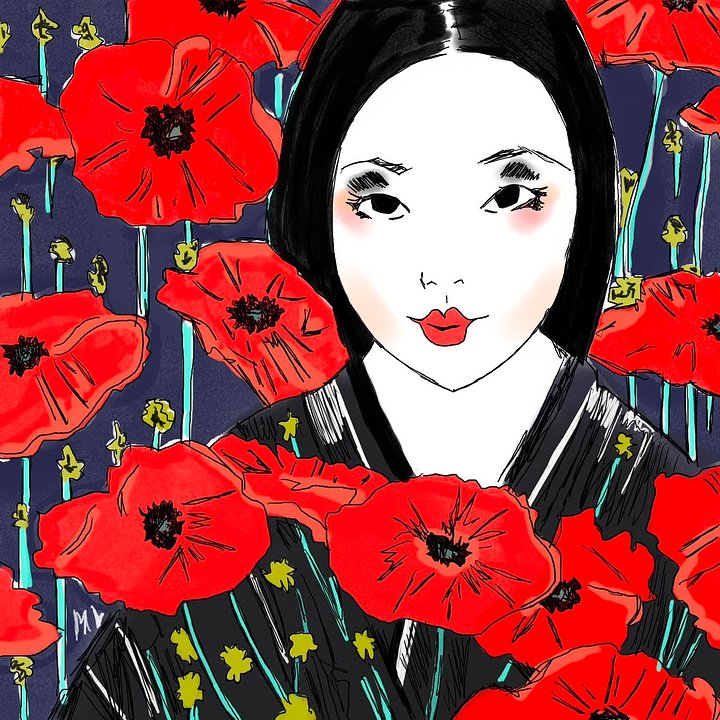 tsubaki onna mini print product image (1)