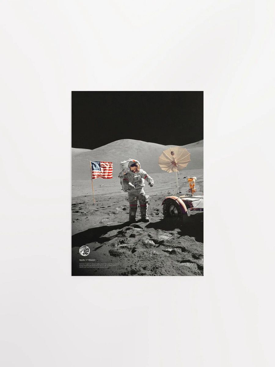 NASA Apollo 17: Astronaut Eugene A. Cernan, Last astronaut on the Moon, 1972 — space poster, space art, photo poster, NASA print product image (8)
