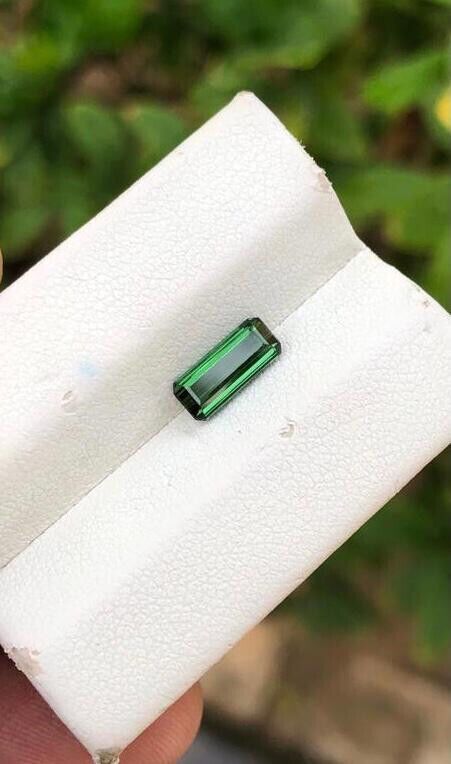 NATURAL TOURMALINE GEMSTONE FOR WIRE WRAPPING JEWELRY EMERALD CUT CHROME COLOR product image (4)