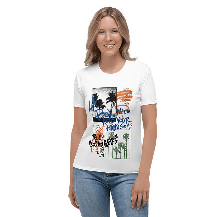 Women's Crew Neck T-Shirt Palm Three All-Over Print product image (1)