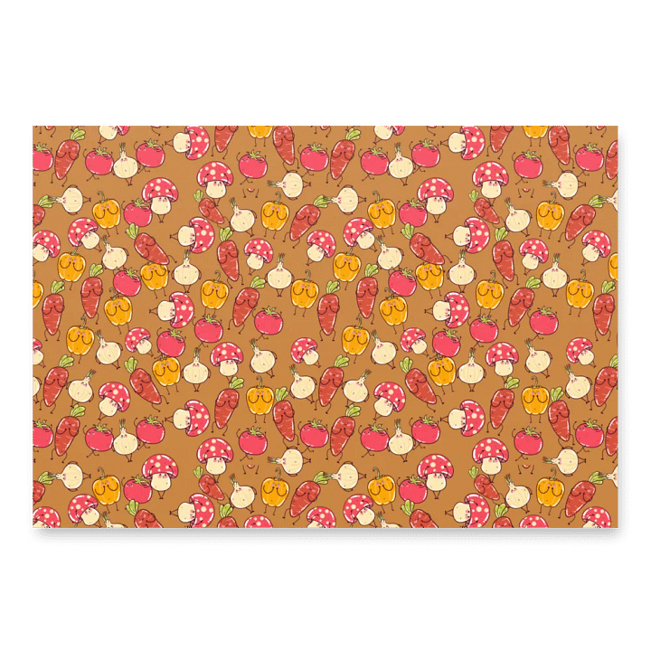 Fun and Cute Vegetable Vegetable Wrapping Paper product image (1)