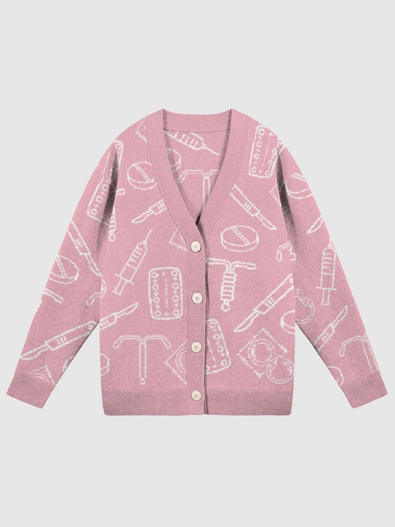 birth control icons (pink cardigan)