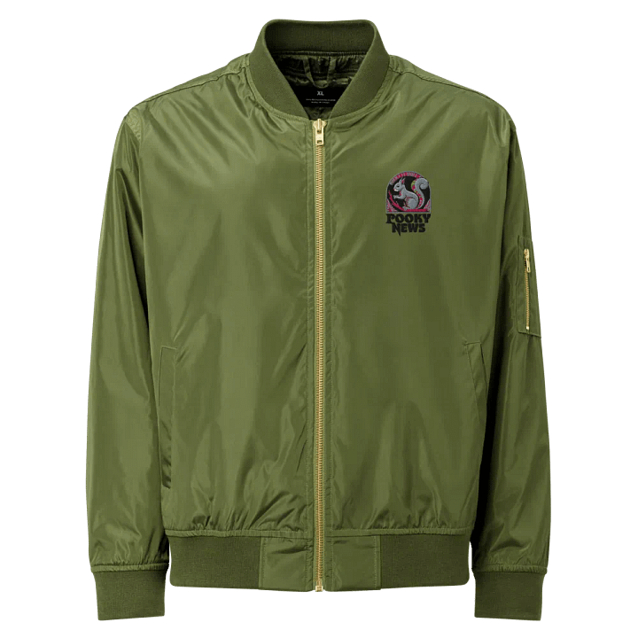 embroidered Curvy Tail Bomber Jacket product image (1)