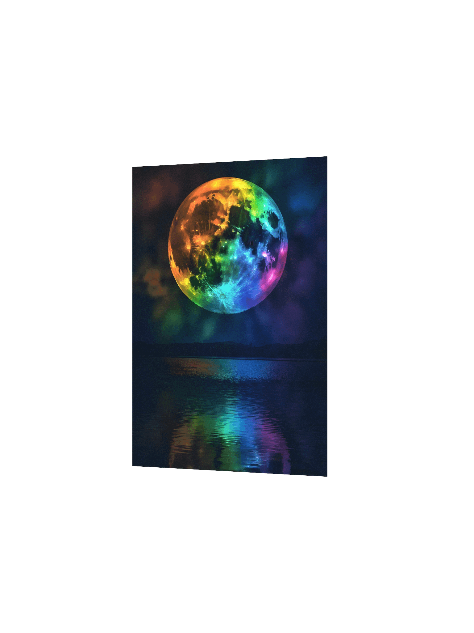Rainbow Moon Poster – Cosmic Spiritual Celestial Wall Art product image (3)