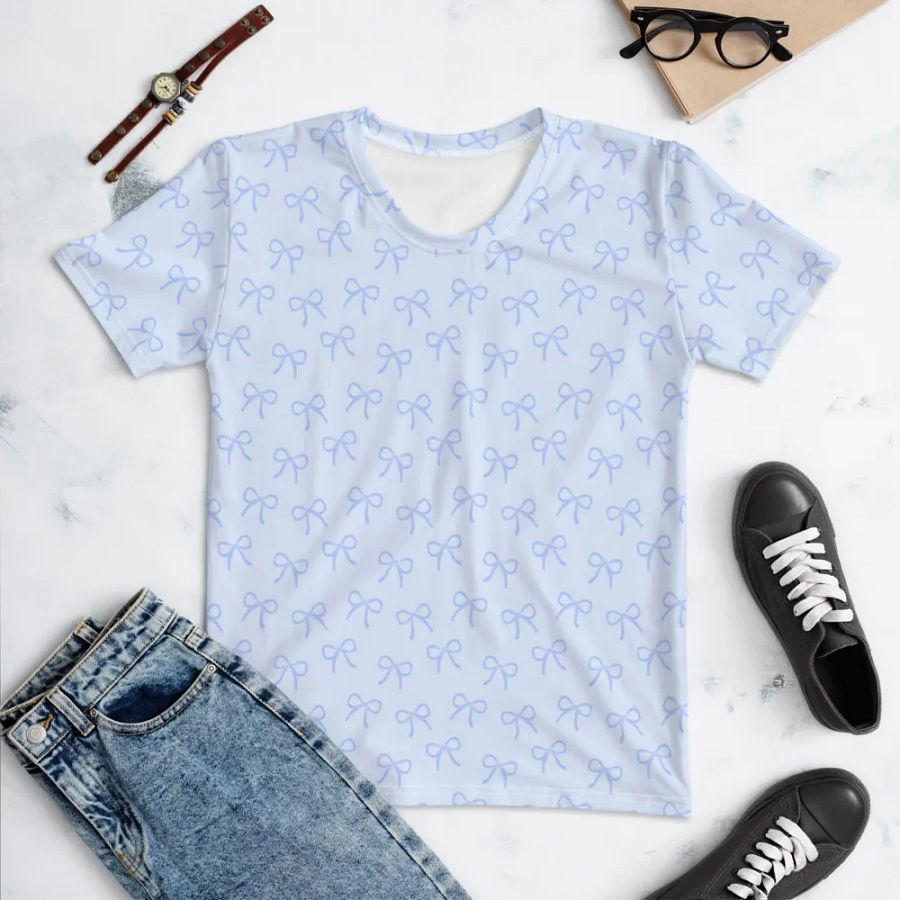 Dainty Light Blue Bows Women's T-Shirt product image (9)