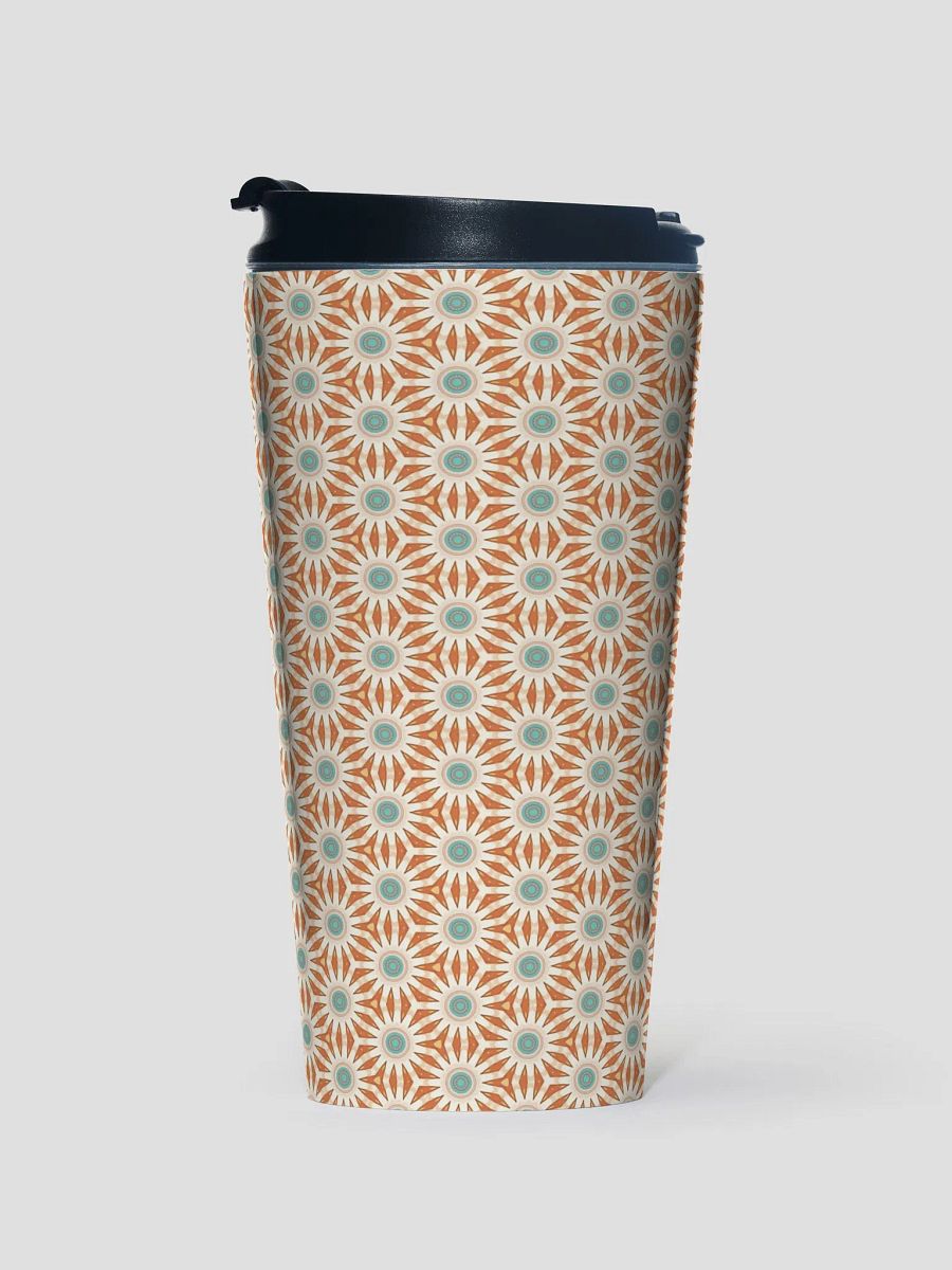 Orange Turquoise & Cream Floral Travel Mug product image (1)