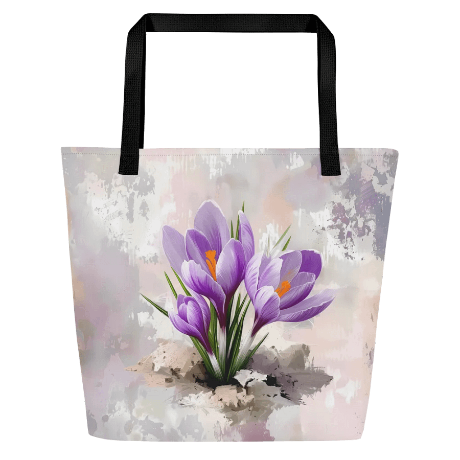 Tote Bag: Vintage Purple Crocus Flowers Floral Design product image (3)