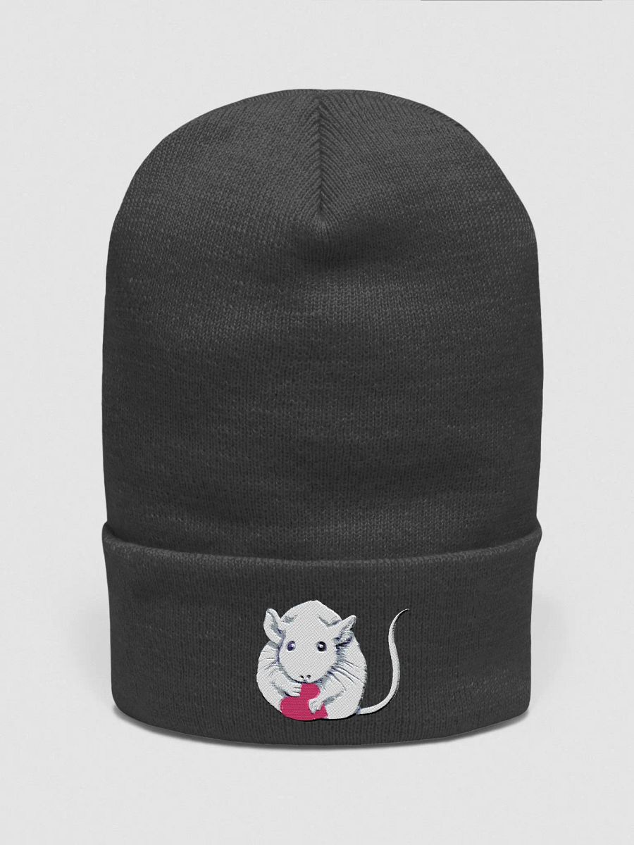 White rat with heart beanie product image (4)