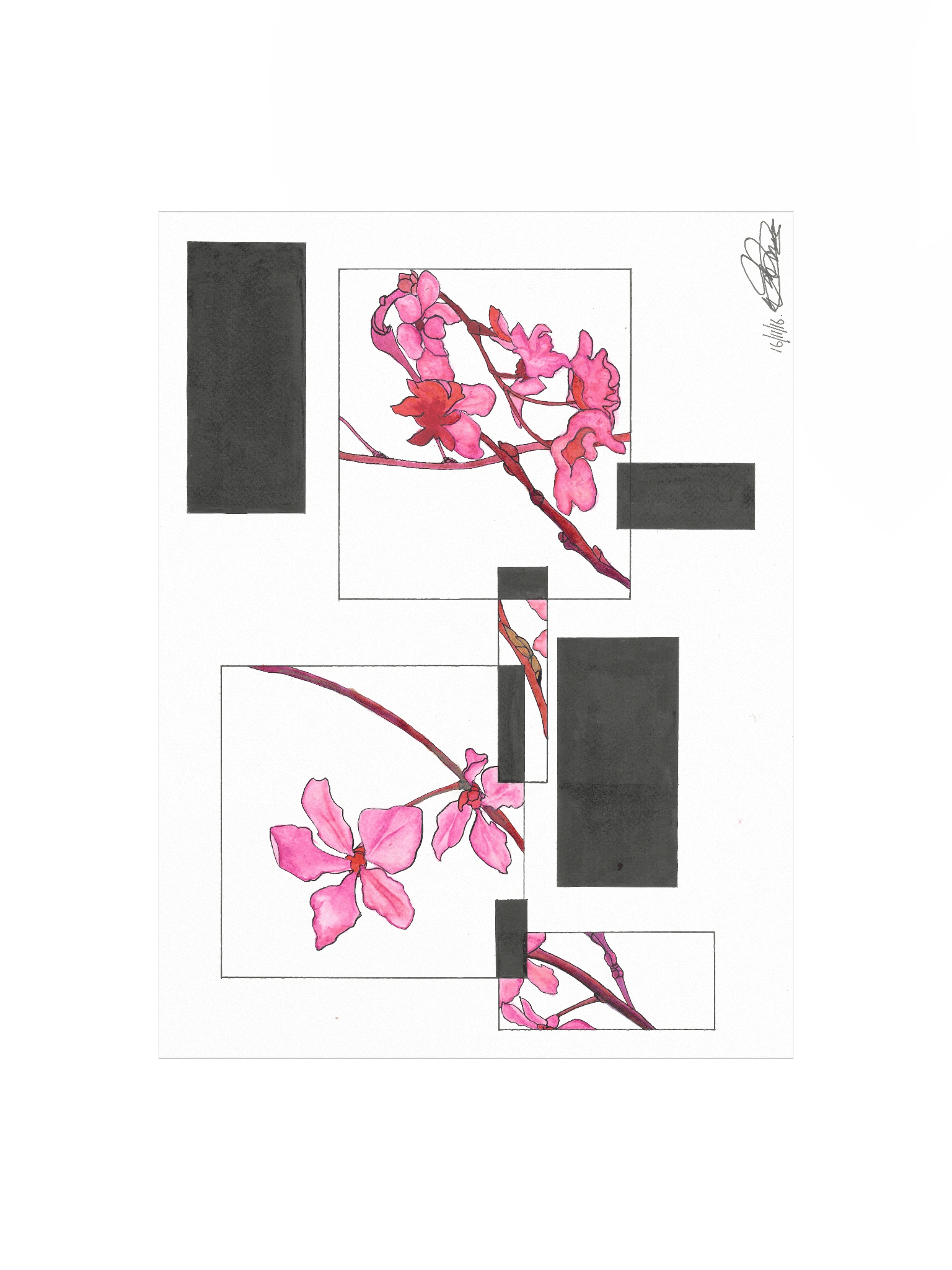 Floral Geometry Matte Poster(Landscape) product image (1)