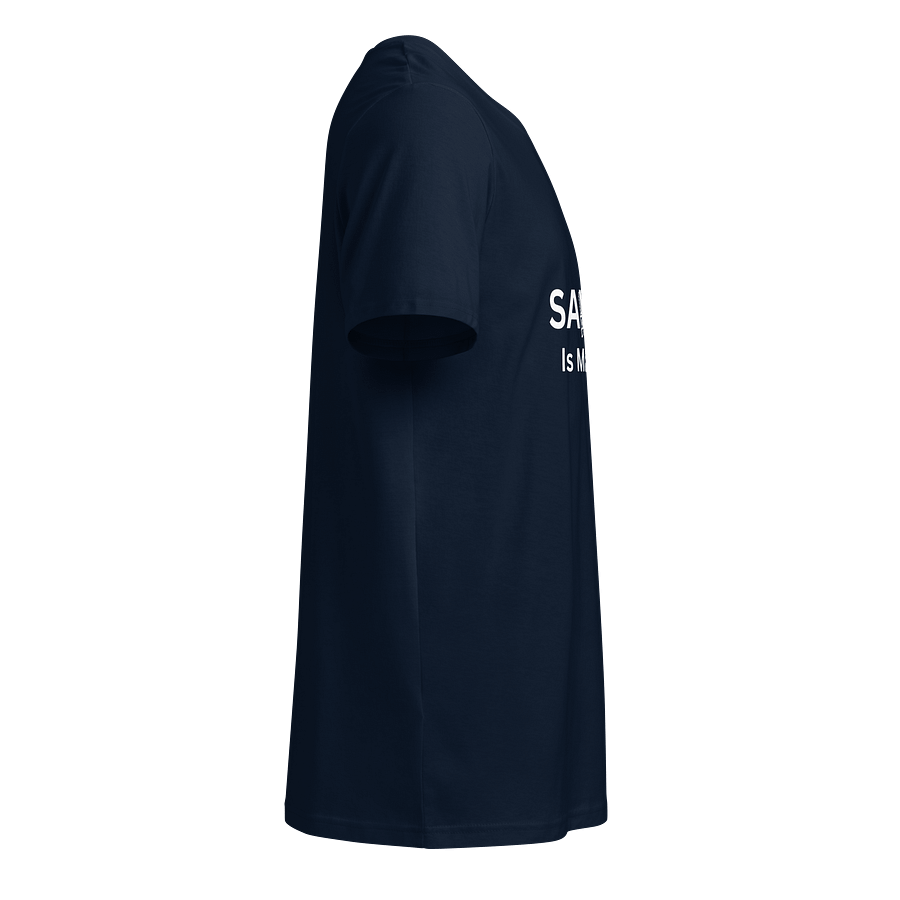 SAWDUST Is Man Glitter T-shirt with white design product image (4)